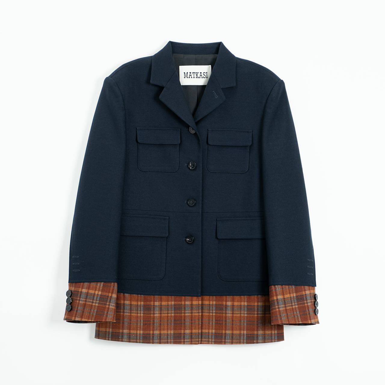 Теперь маткаси CDG девушка плед цвет hit сращивание дизайн смысл пальто костюм 