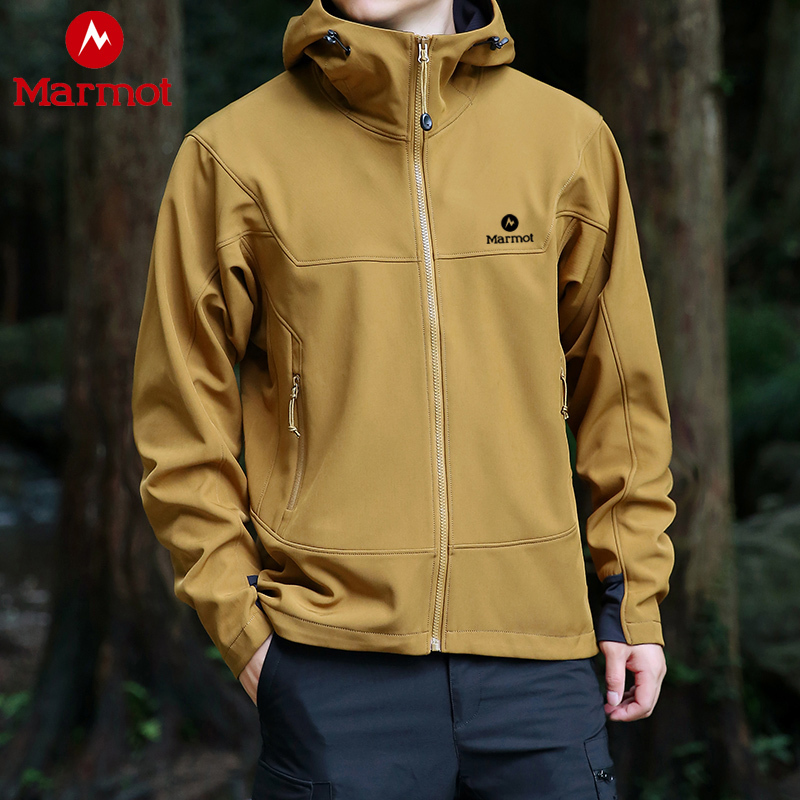 Marmot Groundhog Jacket Men's Winter Warm Fleece-Lined Waterproof Hooded Jacket Outdoor Mountaineering Jacket