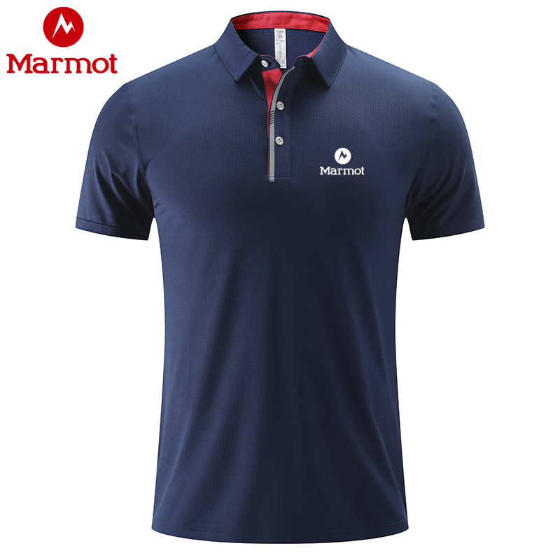 Marmot Polo Shirt Men's Summer Quick-Drying Breathable Lapel Short-Sleeved T-Shirt Outdoor Casual Sports Top
