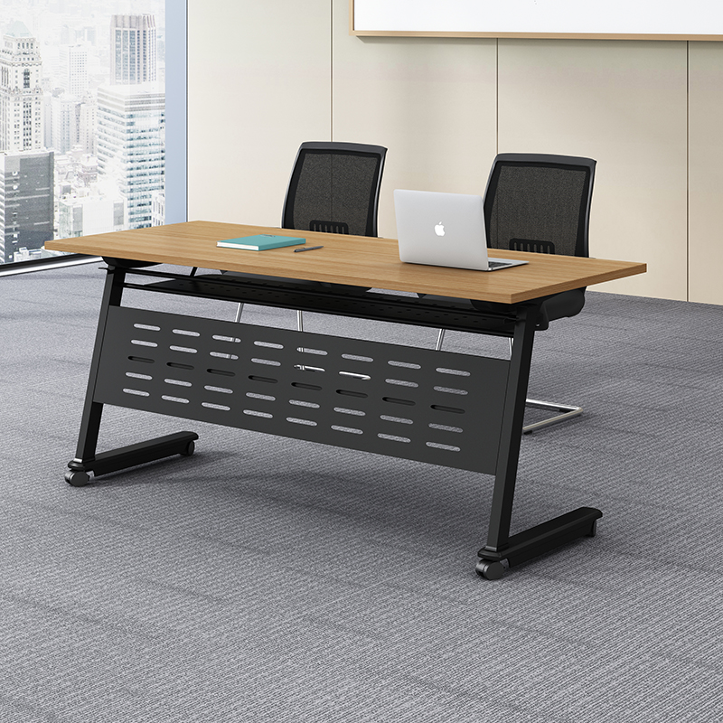 Folding long strip training staff tables and chairs combination mobile desk double function mobile belt table