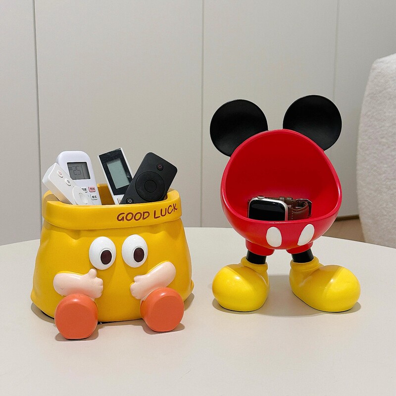 [100 Packages for the New Home] Mickey Remote Control Storage Box, Desktop Clutter Organizer, Multi-Functional Decoration Piece