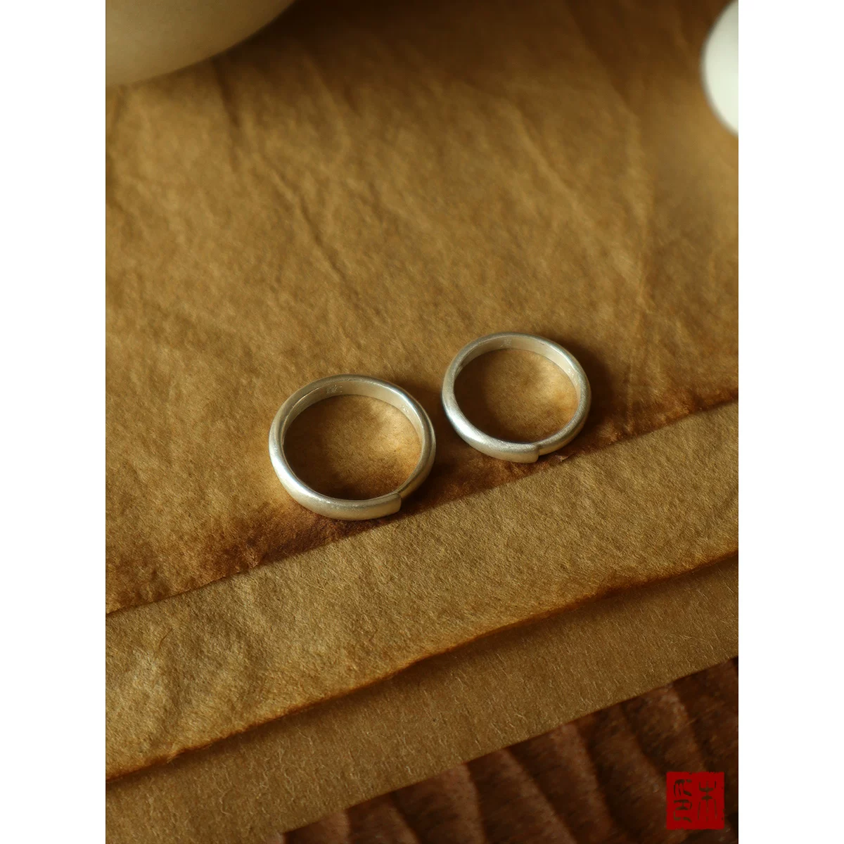 木眠 Matte silver bracelet, adjustable ring, for beloved, Birthday gift