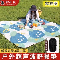 Donkey Xiaobei outdoor camping ultrasonic picnic mat thickened waterproof and moisture-proof mat picnic cloth beach tent carpet mat