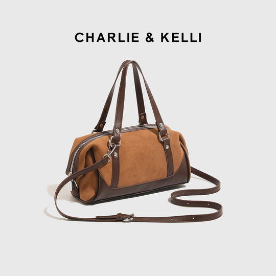 CHARLIE&KELLI women's bag 2026 new casual retro shoulder Boston bag commuter crossbody pillow bag