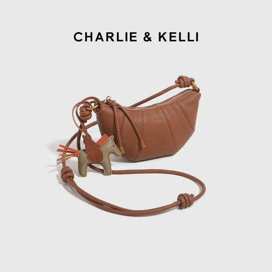 CHARLIE&KELLI women's bag 2026 new autumn and winter fashion croissant bag niche high-end single shoulder crossbody bag