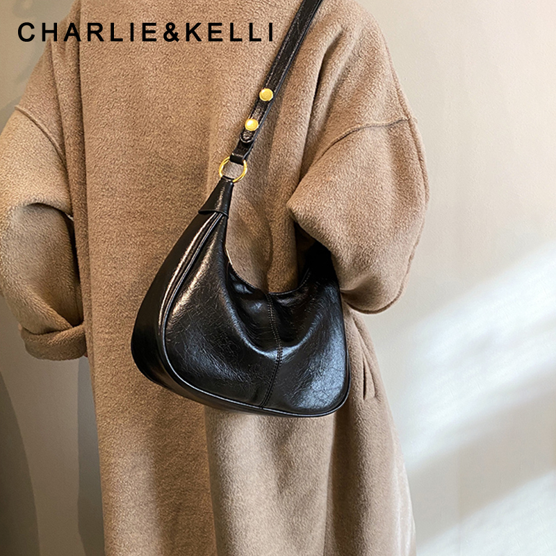 Birthday Gift Small C&K Flagship Store Women's Bag New Commuter Bag Black Shoulder Crossbody Bag High-End Underarm Bag Birthday Gift Small C&K Flagship Store Women's Bag New Commuter Bag Black Shoulder Crossbody Bag High-End Underarm Bag