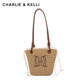 CHARLIE&KELLI women's bag summer new portable large tote bag woven bag seaside vacation straw bag ins