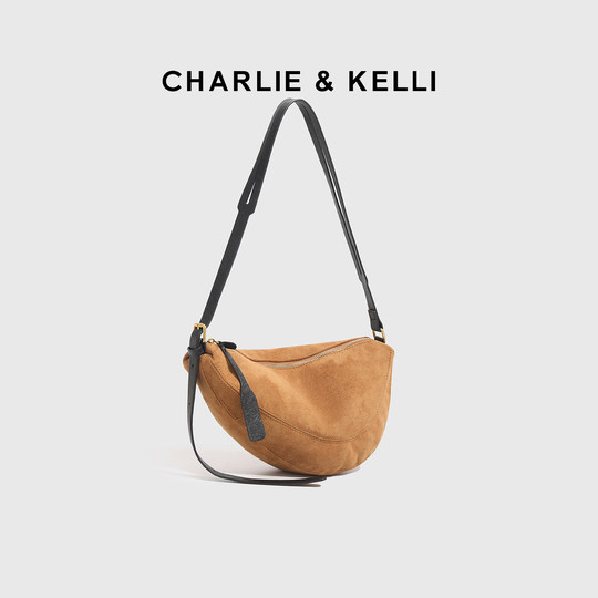 CHARLIE&KELLI bag women's 2026 new niche high-end croissant bag texture single shoulder crossbody bag trendy