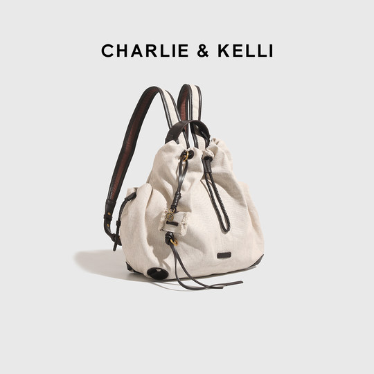 CHARLIE&KELLI Backpack Women's 2026 New Simple School Bag Lazy Hiking Mountaineering Bag Backpack