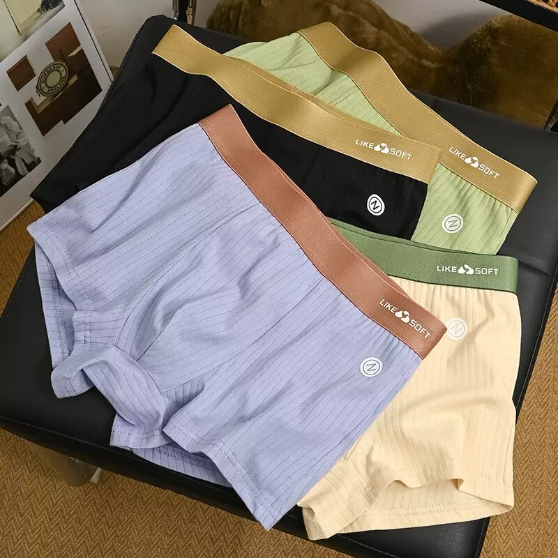 Lincuiqi Solid Color Large Size Men's Boxer Briefs, Lightweight and Breathable, New Style Comfortable Four-Corner Shorts with Elastic Waistband Lincuiqi Solid Color Large Size Men's Boxer Briefs, Lightweight and Breathable, New Style Comfortable Four-Corner Shorts with Elastic Waistband