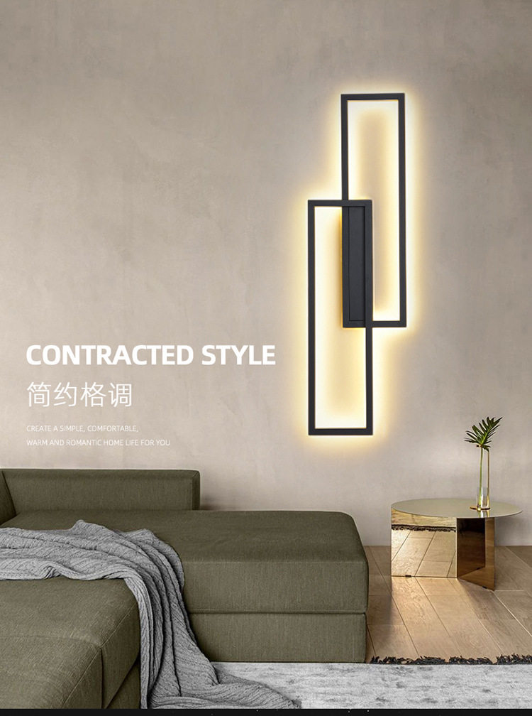Ресторан люстра 现代简约led壁灯家用卧室床头客厅背景墙灯网红氛围超亮中山灯具 Other home