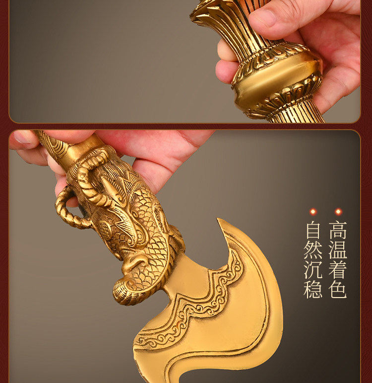 純銅 密教法具 馬頭明王金剛杵44cm