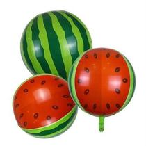 Manufacturers direct sales 22 inches 4D aluminum foil printed round W ball aluminum film watermelon ball childrens toy summer fruit gas