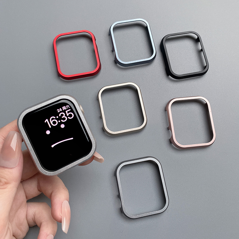 Suitable for iWatch Protective Case, Apple Watch S9 Protective Case, Se Aluminum Alloy Metal Frame, Applewatch Protective Case 9Th Generation 8/7/6/5/4 for Men and Women 45mm 41 Ultra-Thin S7 New Model S8 Creative
