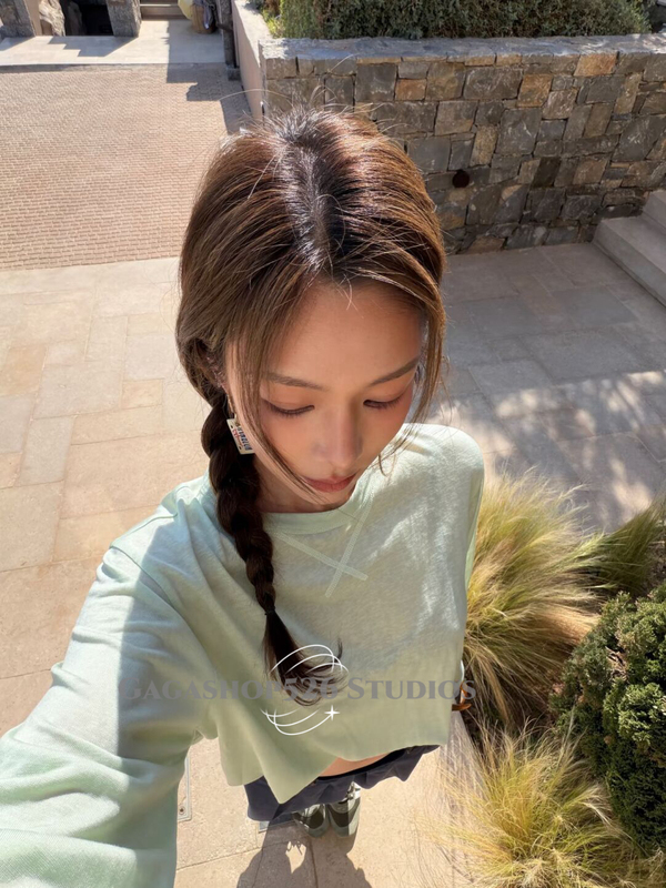 Now~ Nana's Same Style F*X Afternoon Stretch Series Relaxed Loose Lyocell Blouse Air-Conditioning Shirt Long-Sleeved T-Shirt for Women