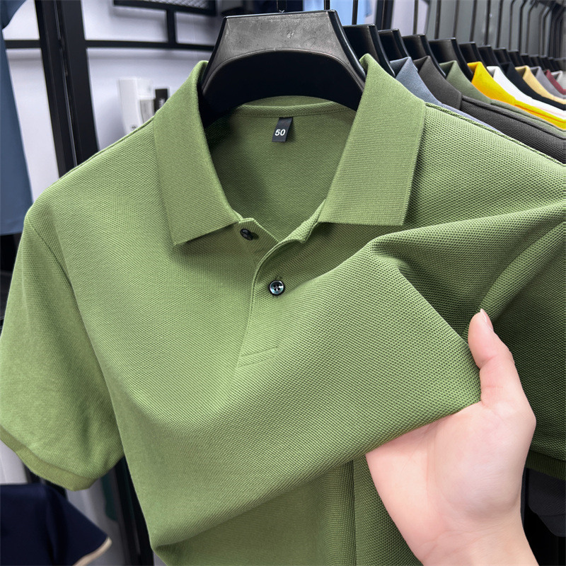 Xiahu Shijia Official official store 【Double Mercerized Cotton】2025 New Pure Cotton Short-Sleeve T-Shirt Men's Polo Collar