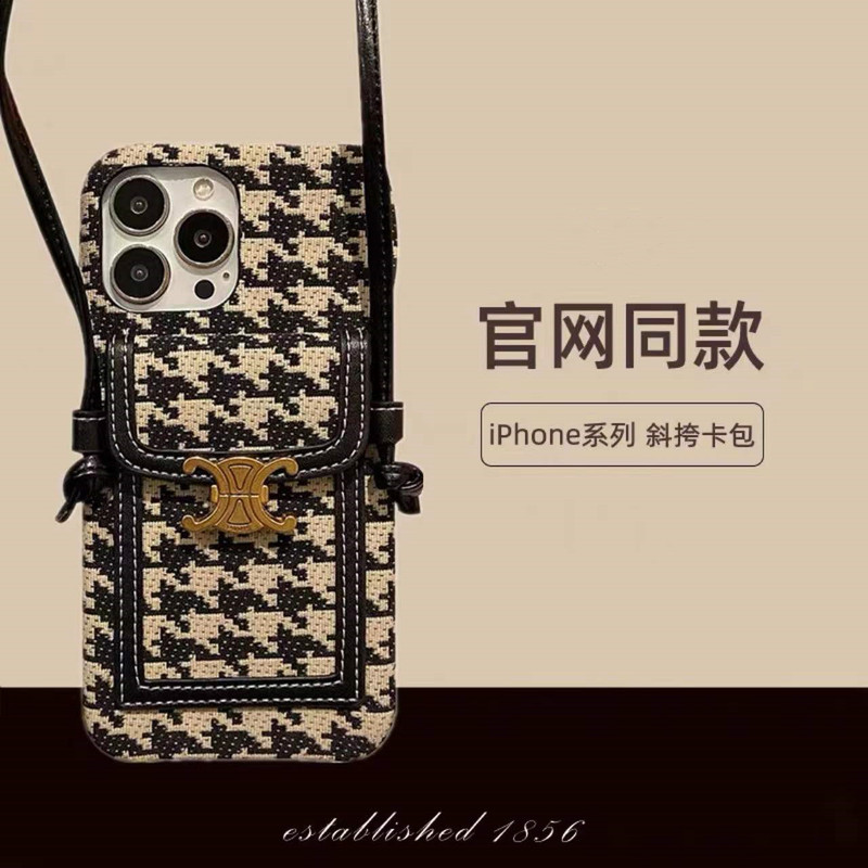 Embroidered Fabric Apple 17 Pro Max Phone Case, New Model for Women, iPhone 16 Pro Max Crossbody with Strap, Lanyard, 15 Card Holder, 14 Pro High-End Niche Design, 13 European and American Luxury Style, Suitable for 12