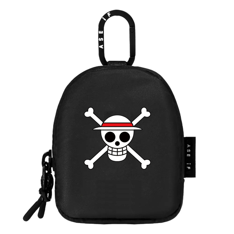 One Piece Skull Storage Bag Black Mini Backpack Bluetooth Headphone Storage Bag Portable Digital Organizer Bag One Piece Skull Storage Bag Black Mini Backpack Bluetooth Headphone Storage Bag Portable Digital Organizer Bag