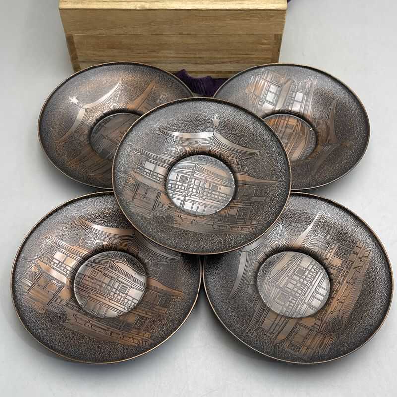 茶托5客，古銅製，在銘「昌晴正」古美術品。 茶托5客，古銅製，在銘「昌晴正」古美術品。 Yahoo!オークション