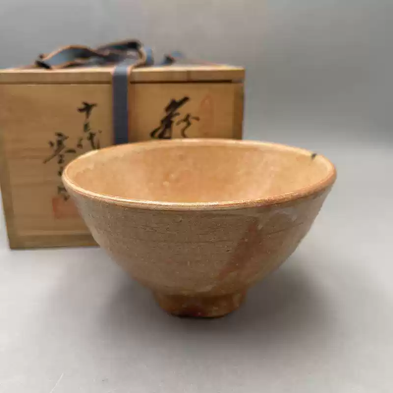 清水七兵卫信翠日本抹茶碗双色手捏茶具茶碗