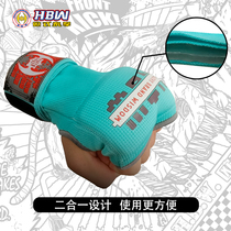HBW European Muay Thai gel gloves half-finger gloves lazy hand wrap fist shield and hand cloth two-in-one