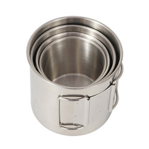 外贸款Outdoor 304 stainless steel folding cup portable set b