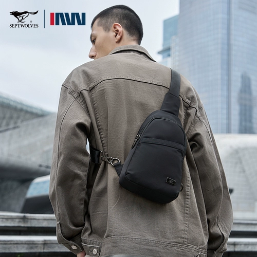 Septwolves, мужская сумка на одно плечо, вместительная и большая нагрудная сумка для отдыха, трендовый рюкзак