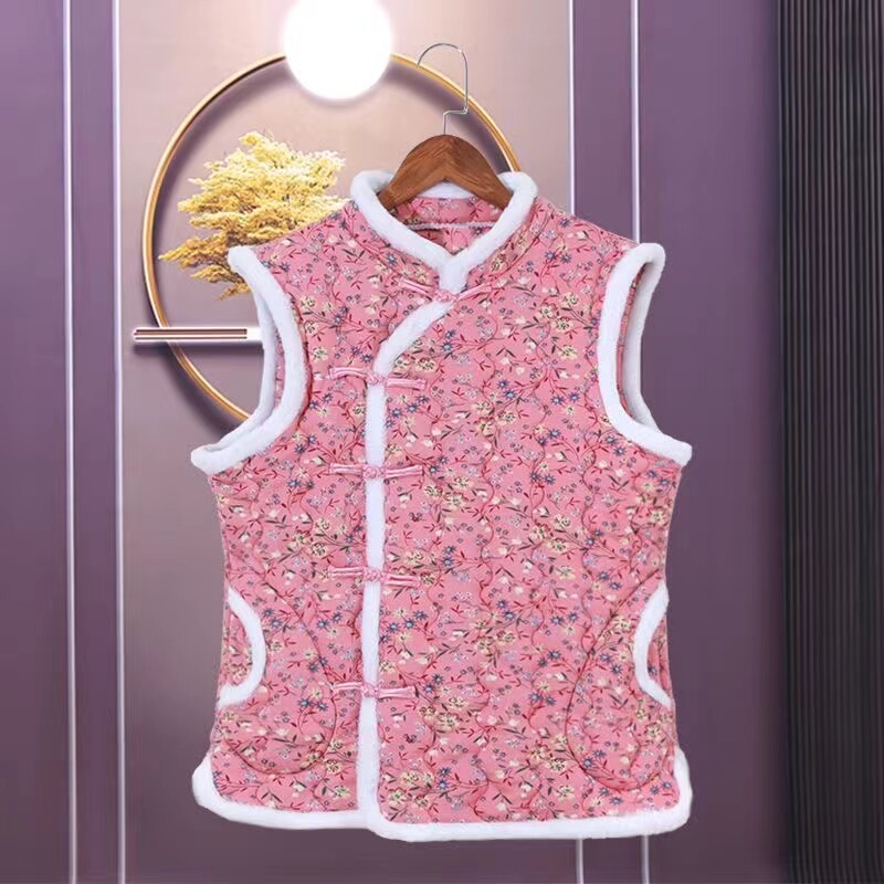 Northeastern Large Floral Cotton-Padded Jacket, Winter Mother's Clothing, Ethnic Floral Vest, Trendy Middle-Aged and Elderly Thickened Warm Vest Northeastern Large Floral Cotton-Padded Jacket, Winter Mother's Clothing, Ethnic Floral Vest, Trendy Middle-Aged and Elderly Thickened Warm Vest