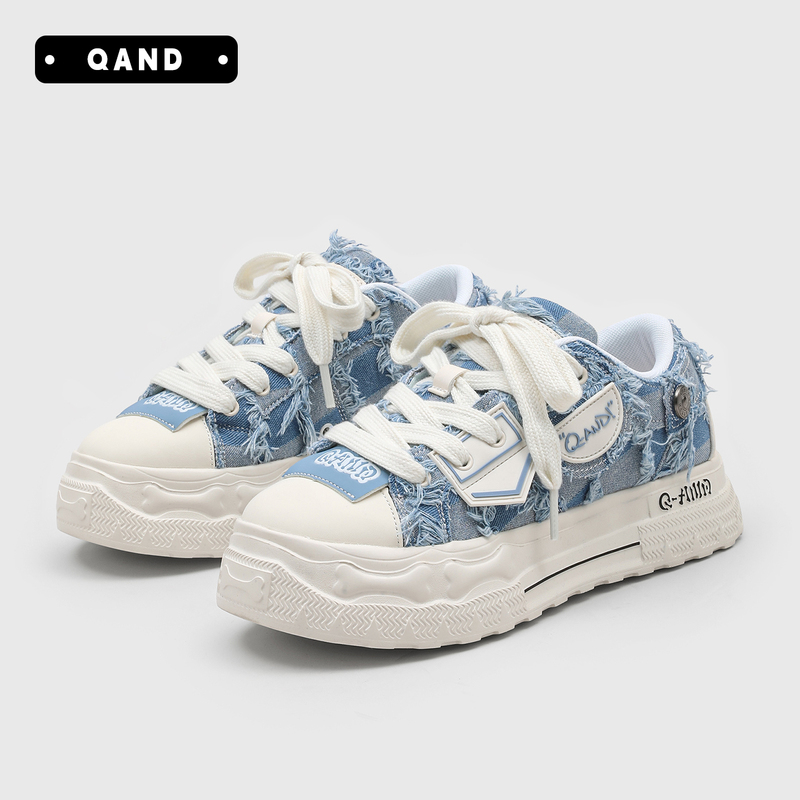 Qianda 2026 Popular Men's Shoes, Thick-Soled Canvas Shoes, Height-Increasing Versatile Casual Sneakers, Sports Soft-Soled Big-Toe Shoes