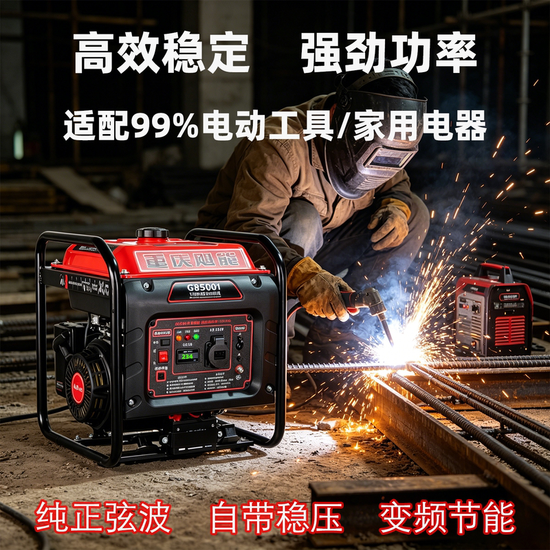 Hurricane Energy Gasoline Inverter Generator 220V All-Copper Brushless for Home, Outdoor, Construction Site, Can Be Used with Welding Machine, High Power, Portable