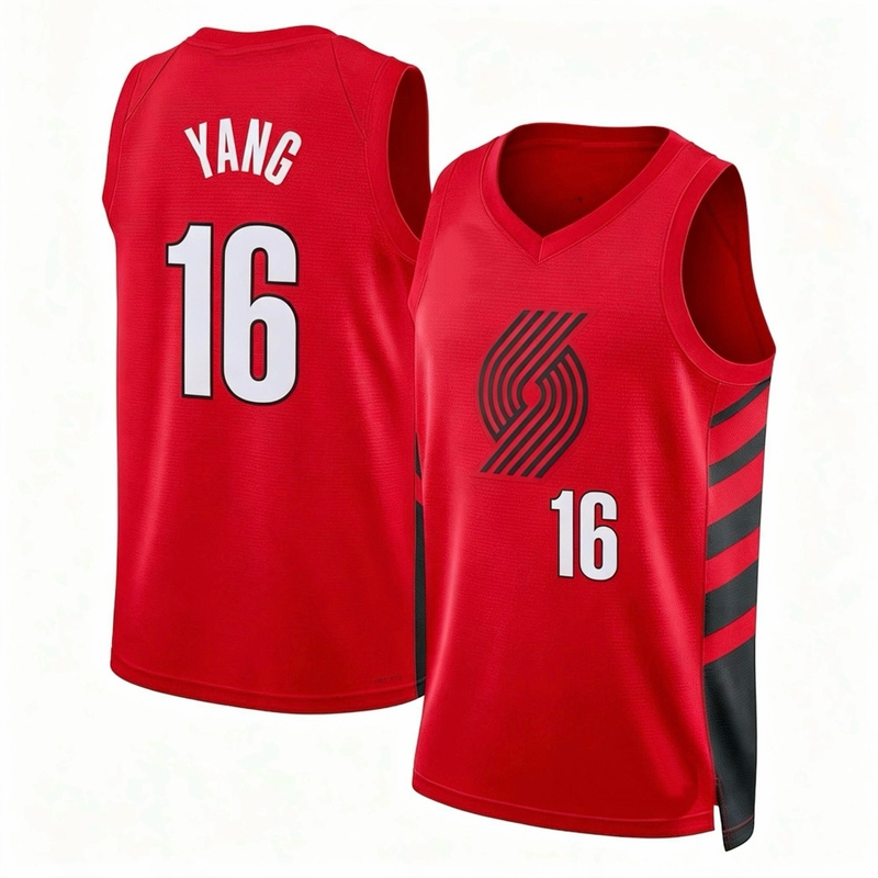 American Version of the Portland Trail Blazers No. 1 Ja Morant, No. 4 Lillard, Yang Hansen, Sharp, and Suhang Jerseys Retro Basketball Uniforms