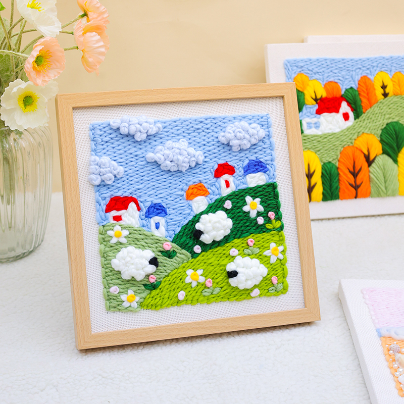 Russian Punch Needle Embroidery DIY Kit, Yarn Decoration, Room Hanging Painting, Gift for Best Friend, Punch Needle Fun