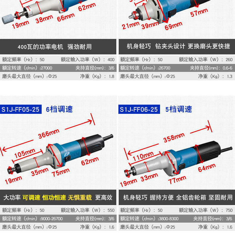 Прямая шлифовальная машина 东成电磨头电动打磨机抛光工具05-25小型直磨机