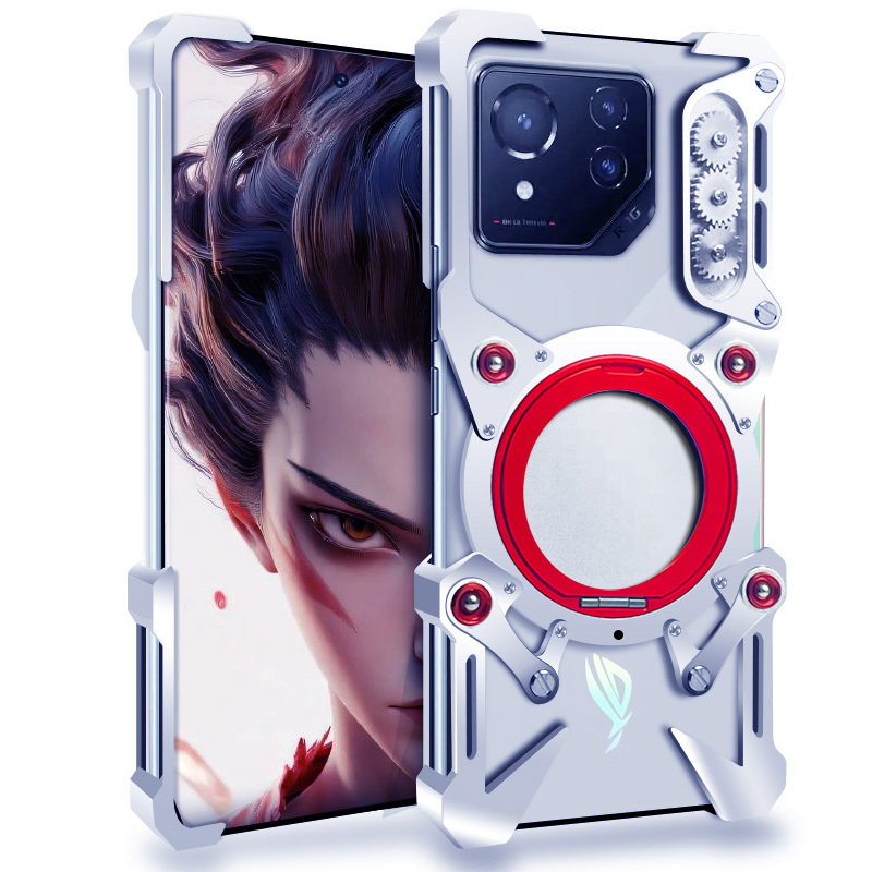 Suitable for Asus Rog Gaming Phone 8Pro Phone Case Zenfone11/12Ultra Protective Cover Aluminum Alloy Metal Frame Domineering Skeleton Transformers Mecha Rog9Pro Breathable Heat Dissipation