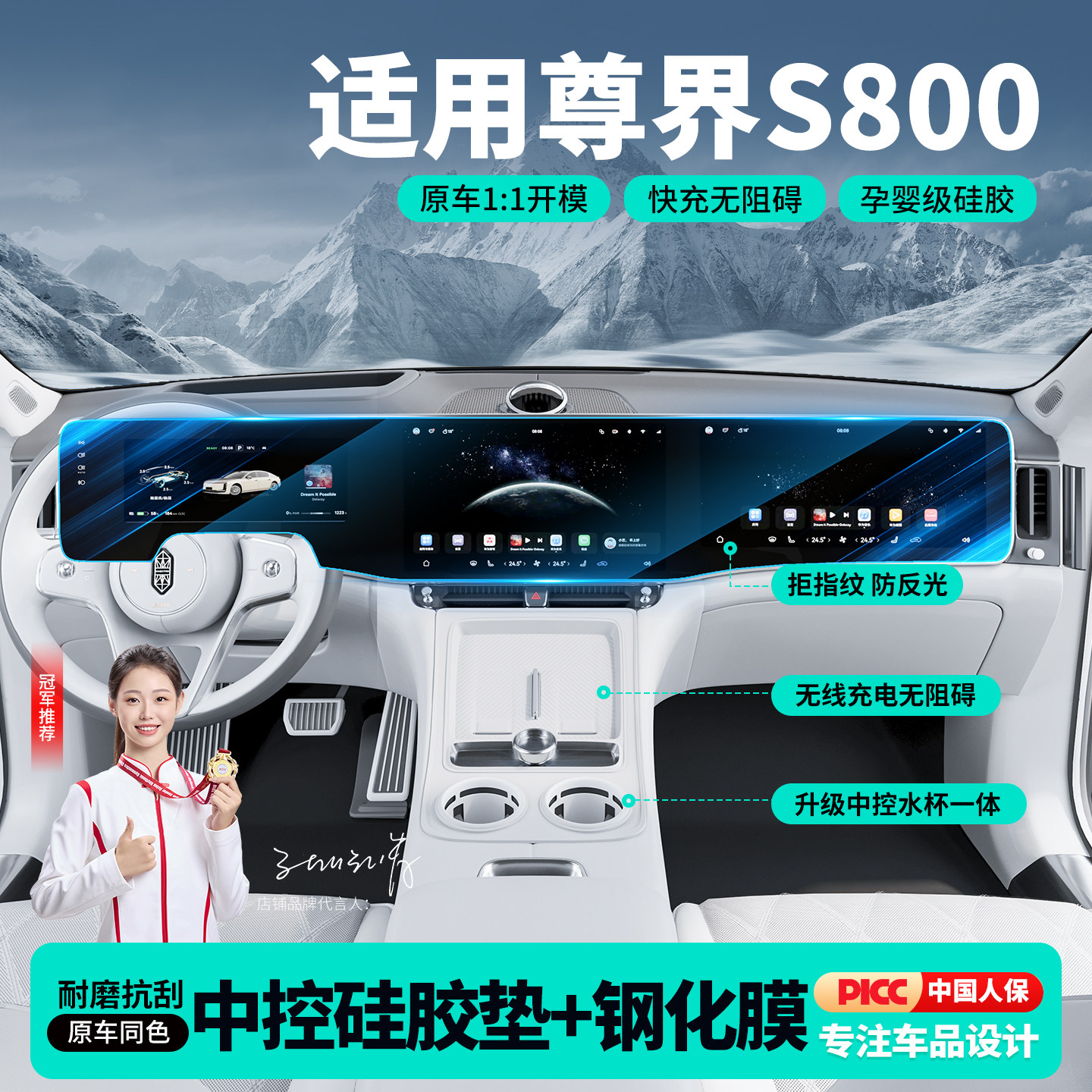 Подходит для 25 моделей центральной панели управления Zunjie S800 пылезащитная накладка, беспроводная пластиковая накладка с силиконовым наполнителем, установка защитной накладки для ключей