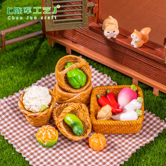 Аксессуары для моделей, микропейзаж, креативная имитация, корзина из ротанга, бамбуковая корзина, реквизит, аксессуары для украшения своими руками, мини-микро