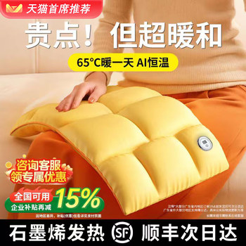 [Double-Sided Heating]Down-Style Hand Warmer 2025 New Model USB Rechargeable Graphene Waterless Hot Water Bag Explosion-Proof 3C Certified Student Girl Gift Warm Uterus Hot Compress Belly Artifact