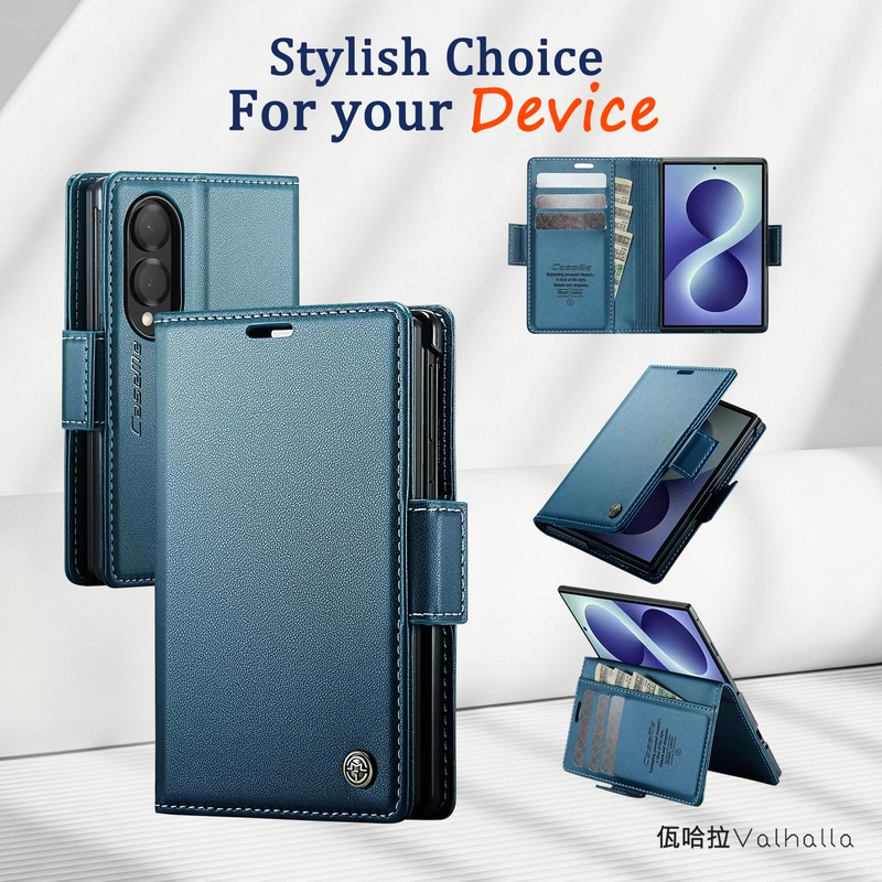 New Product Suitable for Samsung Zfold8 Mobile Phone Leather Case Zfold8Ultra Anti-Fall Mobile Phone Protective Case Galaxy Z Fold8 Business Mobile Phone Case Flip-Top Coin Card Holder Mobile Phone Protective Case