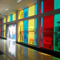 Bangchen Color Film Art Glass Paste Translucent Glass Color Changing Laser Film Shopping Mall Facade Colorful Decorative Film Rainbow