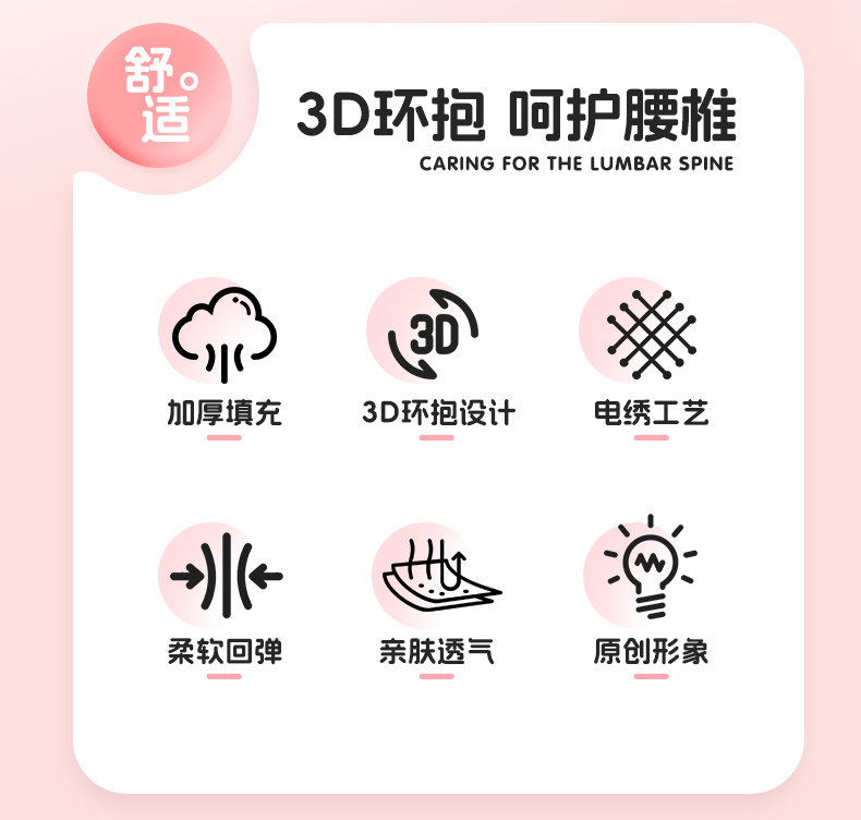 Car Lumbar Support Cushion for Driver's Seat, Headrest and Lumbar Support Pad, Popular Online, for Women, Driving Waist Protection Gadget