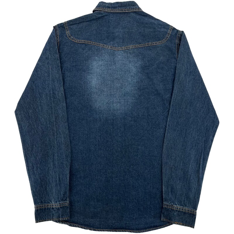Джинсовая рубашка vintage古着美式复古阿美咔叽水洗做旧长袖日系牛仔衬衫男女n2