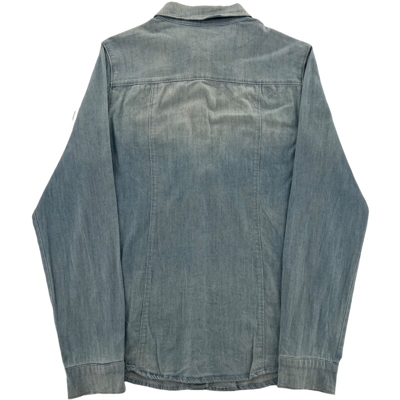 Джинсовая рубашка vintage古着美式复古阿美咔叽水洗做旧长袖日系牛仔衬衫男女n2