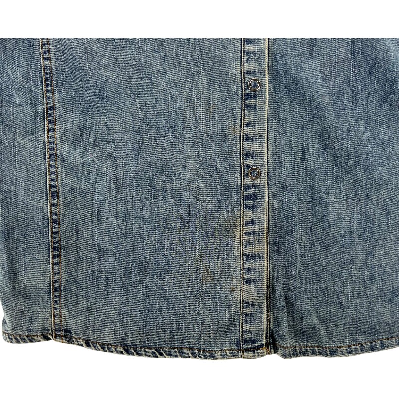 Джинсовая рубашка vintage古着美式复古阿美咔叽水洗做旧长袖日系牛仔衬衫男女n2