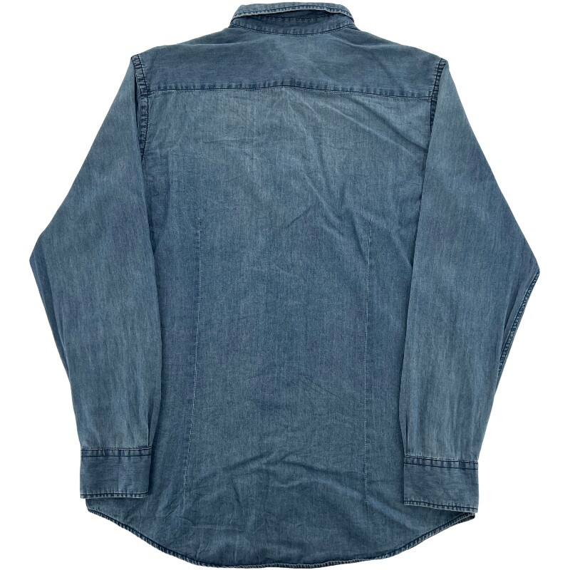 Джинсовая рубашка vintage古着美式复古阿美咔叽水洗做旧长袖日系牛仔衬衫男女n2
