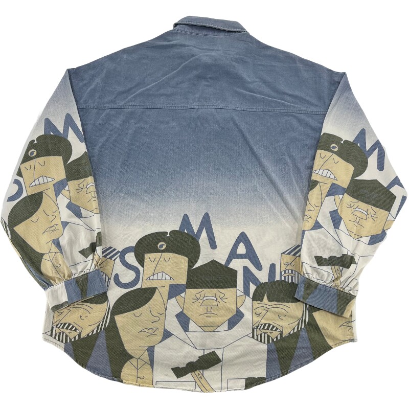 Джинсовая рубашка vintage古着美式复古阿美咔叽水洗做旧长袖日系牛仔衬衫男女n2