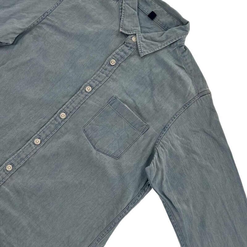 Джинсовая рубашка vintage古着美式复古阿美咔叽水洗做旧长袖日系牛仔衬衫男女n2