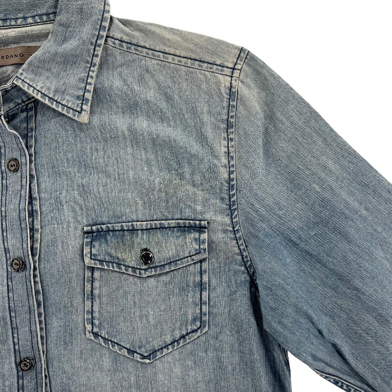 Джинсовая рубашка vintage古着美式复古阿美咔叽水洗做旧长袖日系牛仔衬衫男女n2