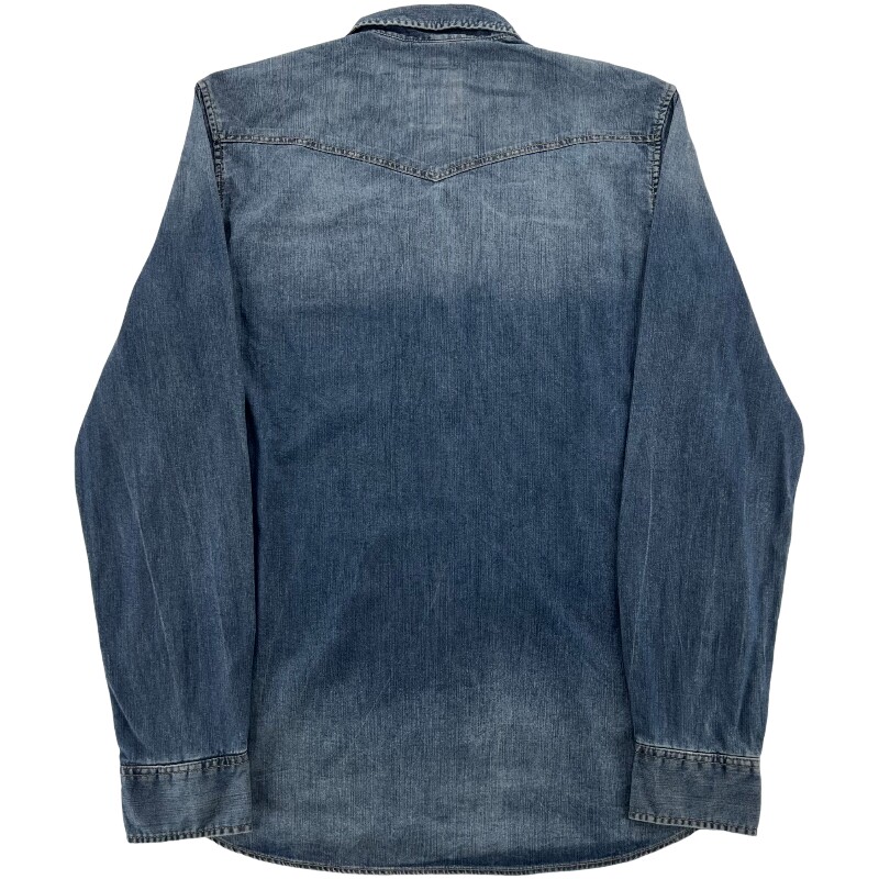 Джинсовая рубашка vintage古着美式复古阿美咔叽水洗做旧长袖日系牛仔衬衫男女n2