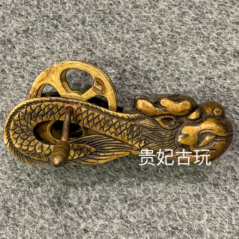 古玩古老皮殻真鍮墨斗銅器工芸品木工線器虎頭墨斗 古玩古老皮殻真鍮墨斗銅器工芸品木工線器虎頭墨斗