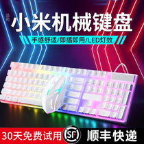 Wired Keyboard Mouse Suit Manipulator notebook computer external to mute electric race game Private typing male